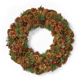 Christopher Knight Home® - Noble House - 18.5" Pine Cone and Glitter Unlit Artificial Christmas Wreath