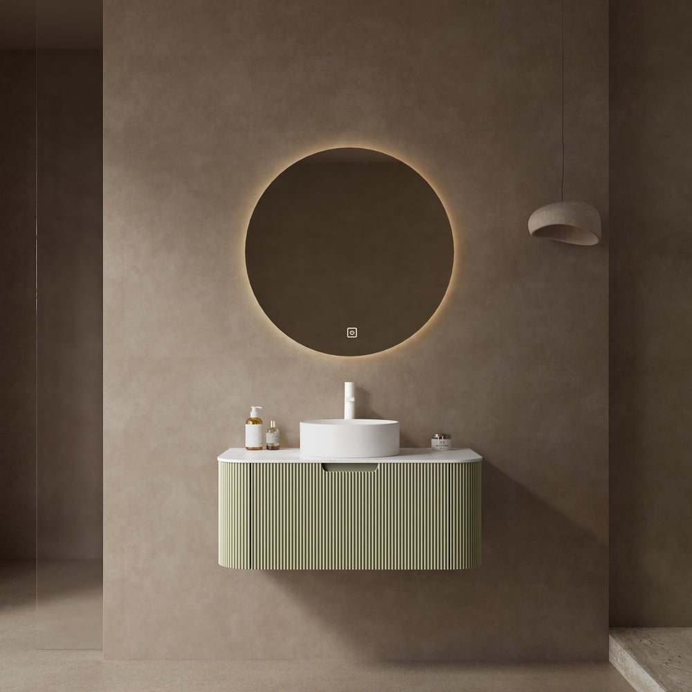 English Elm Dina 36" Modern Wall-Mounted Bathroom Vanity With Elegant Light Green Striped Design & Storage Solutions W2615S00050