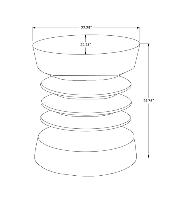 English Elm Accent Table Round Matte Finish Weather Resistant Magnesium Oxide Indoor Outdoor Side Walnut B2710P461678
