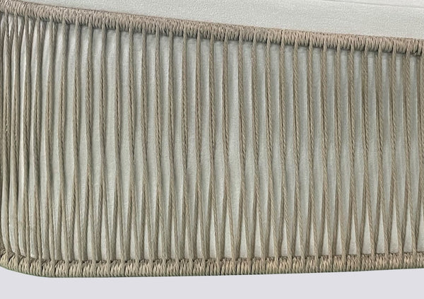 English Elm Accent Chair with Woven Rope Exterior, Plush High-Density Cushions, Dacron Wrap, Durable Frame Cream White 38 L x 40 W x 31 H B2699P296298