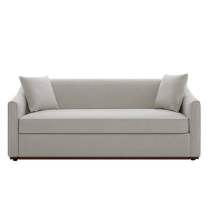 English Elm Modern Chenille Three Seater Sofa with Rubberwood Base and Wrap Around Arms for Living Room Grey N763S000110E