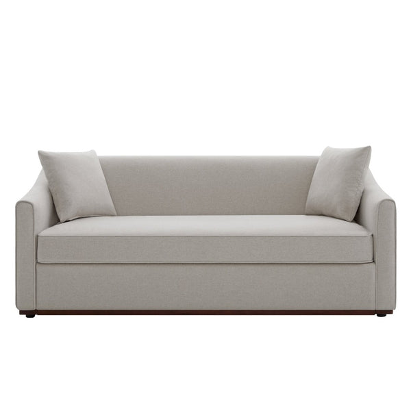 English Elm Modern Chenille Three Seater Sofa with Rubberwood Base and Wrap Around Arms for Living Room Grey N763S000110E