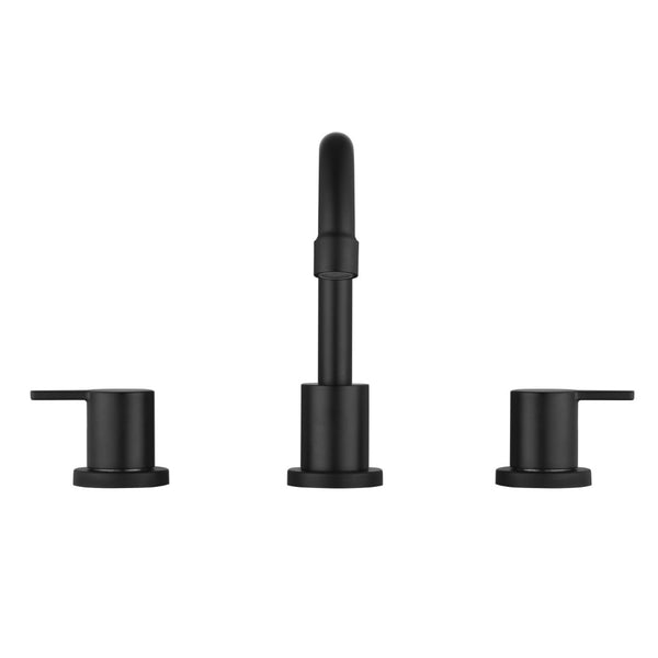 English Elm Bathroom Widespread Faucet Matte Black Dual Handle with Swivel Spout Supply Lines B2724P501315