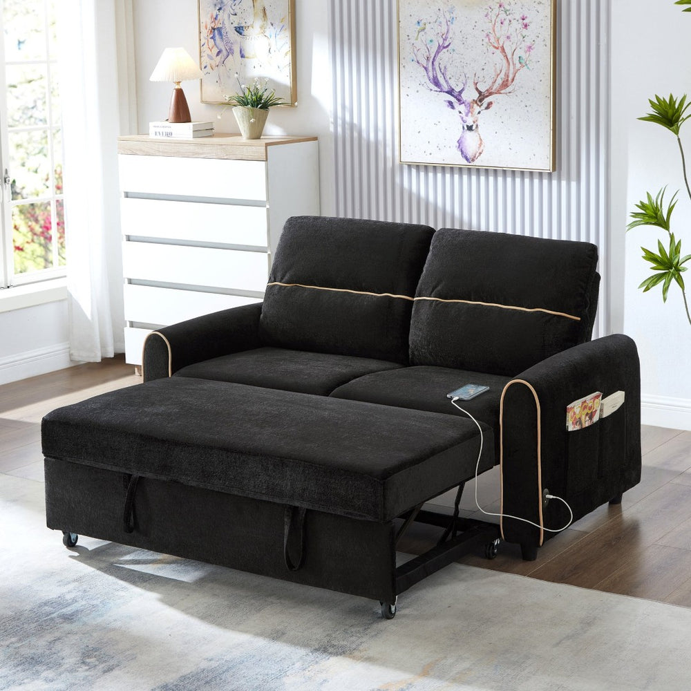 English Elm Swivel Barrel Accent Chair Chenille Tufted Round Club Seat for Living Room Lounge Black N719S002330B