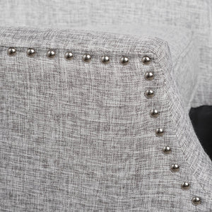 English Elm Christopher Knight Home® - Pushback Recliner Chair with Nailhead Trim and Wingback Design, Plush Fabric Comfort for Living Rooms LIGHT GREY 60760.00LGT