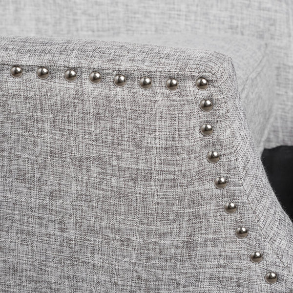 English Elm Christopher Knight Home® - Pushback Recliner Chair with Nailhead Trim and Wingback Design, Plush Fabric Comfort for Living Rooms LIGHT GREY 60760.00LGT