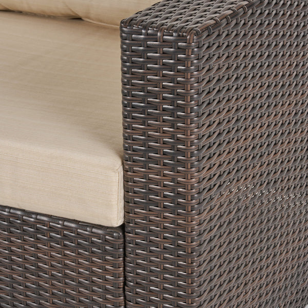 English Elm Christopher Knight Home® - SANTA SANTA ROSA Right Armchair Rattan Frame with Aluminum Accents — Weather-Resistant Stylish Seating Multi 65058.00ALUMBRN
