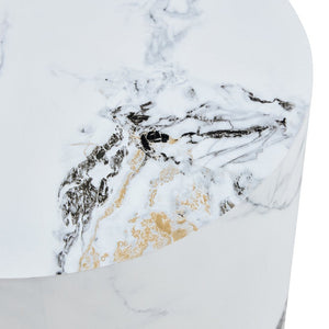 English Elm The Elegant Cylindrical Table – Versatile Coffee, Dining, Or Writing Desk With Stylish Patterned Design W1151P200297-GIGA