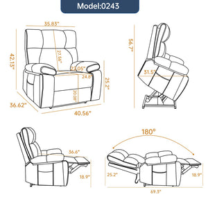 English Elm Brown Leatheraire Power Lift Recliner Dual Motor Massage Heat Heavy Duty 350lb W1803P340308