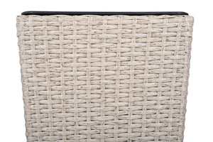 English Elm Christopher Knight Home® - Outdoor PE Wicker Flower Pots Set — 2 Beige PE Rattan Planters with Iron Frame, Drainage, No Assembly N772P247720E