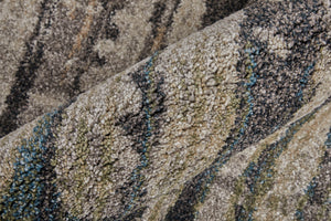 Feizy Rugs Skyview Collection Abstract Polypropylene Rug – Plush Texture, Contemporary Design For Elegant Spaces Gray,Black,Ivory Polypropylene Skv39qbfgrybgef10