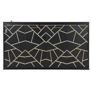 English Elm Twin-size Murphy Wall Bed with Led Lighting Usb Outlet and Decorative Printed Panel Black LP000355AAB