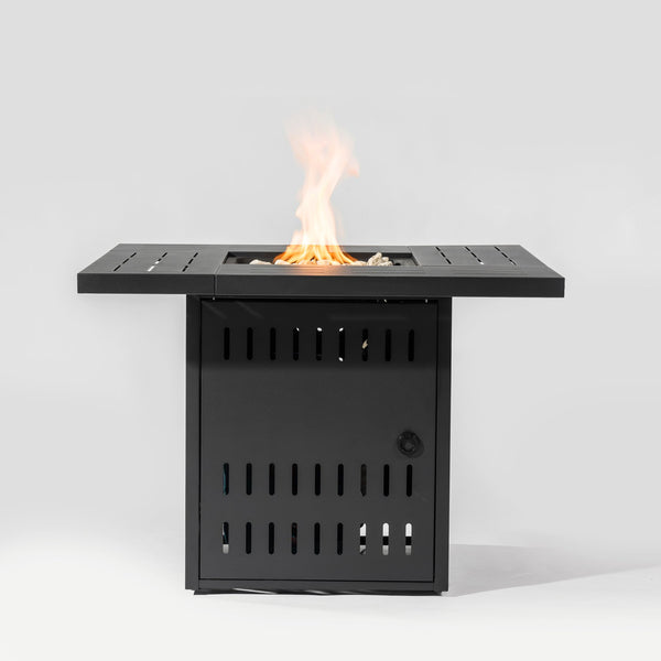 English Elm 34" 34inch Propane Fire Pit Table with 50,000 BTU Steel Body, Stainless Burner, Lava Rocks, ETL Approved W853P202186