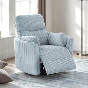 English Elm Contemporary Power Recliner with Plush High-Density Foam, Soft Track Arms, Hardwood Frame, Oversized Seat Sky Blue 39 L x 32 W x 26 H B2741P391180