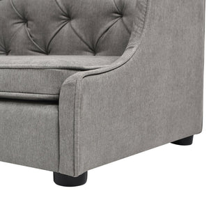 English Elm Jennifer Taylor Home - Robin Tufted 35" Wingback Pet Sofa Bed in Uptown Gray — Stain-Resistant, High-Density Foam Comfort, Eco Craftsmanship B2719P238248