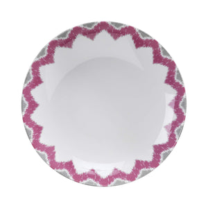 English Elm Zeugma 16-Piece Porcelain Dinnerware Set with Chevron Pattern, Microwave & Dishwasher Safe Durable Pink B029P333183