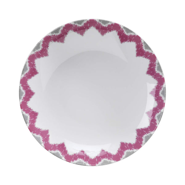 English Elm Zeugma 16-Piece Porcelain Dinnerware Set with Chevron Pattern, Microwave & Dishwasher Safe Durable Pink B029P333183