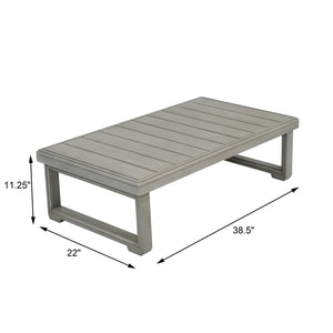 English Elm Christopher Knight Home® - WESTCHESTER Acacia Wood Outdoor Coffee Table with Rustic Slat Top and Durable Sled Legs, 38.5"W LIGHT GREY 42 L x 25 W x 5.5 H N776P301044G