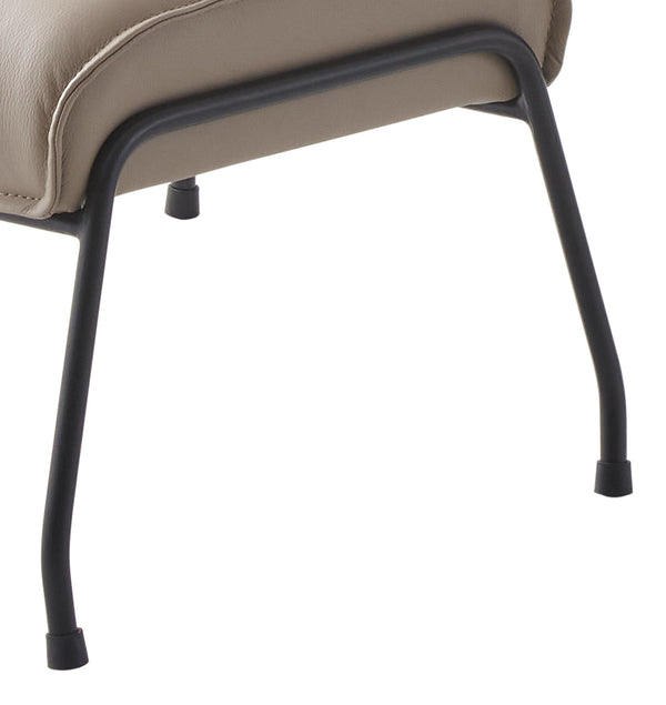 English Elm Zusa Khaki Top Grain Leather Accent Chair & Ottoman with Metal Legs, Full Foam Comfort, 19" Seat Height B2726S00390