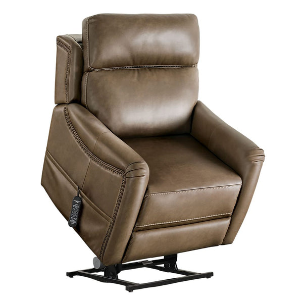 English Elm Transitional Multi-Function Glider Recliner with Channel Back, Cup Holders, Hidden Storage, Upholstered Comfort Brown 34 L x 31 W x 35 H B2741P387682