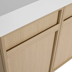 English Elm 48" Freestanding Bathroom Vanity with Thick Resin Sink, Soft-Close Doors, Adjustable Shelves, Durable Finish Oak W999S00265