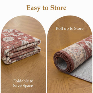 English Elm Premier Traditional Medallion Red Area Rug Low Pile for Living and Dining Rooms B186P479405