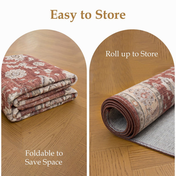 English Elm Premier Traditional Medallion Red Area Rug Low Pile for Living and Dining Rooms B186P479405