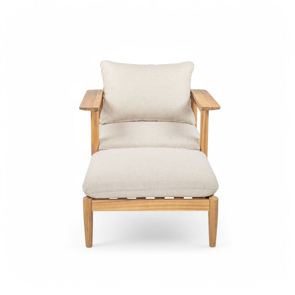 English Elm Christopher Knight Home® - Terassi Outdoor Acacia Wood Lounge Set - Stylish Chair & Ottoman For Ultimate Patio Comfort N775P248796T