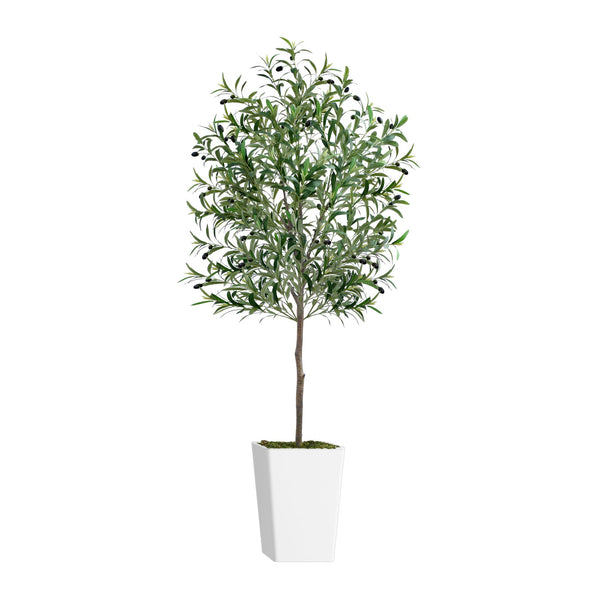 English Elm Artificial Olive Tree 6Ft In Pot With Faux Moss - Elegant Décor For Home & Office, Low Maintenance T3210P298176