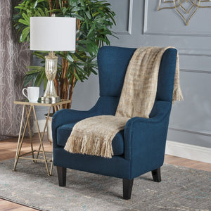 Christopher Knight Home® - Noble House - Quentin Navy Blue Fabric Sofa Chair