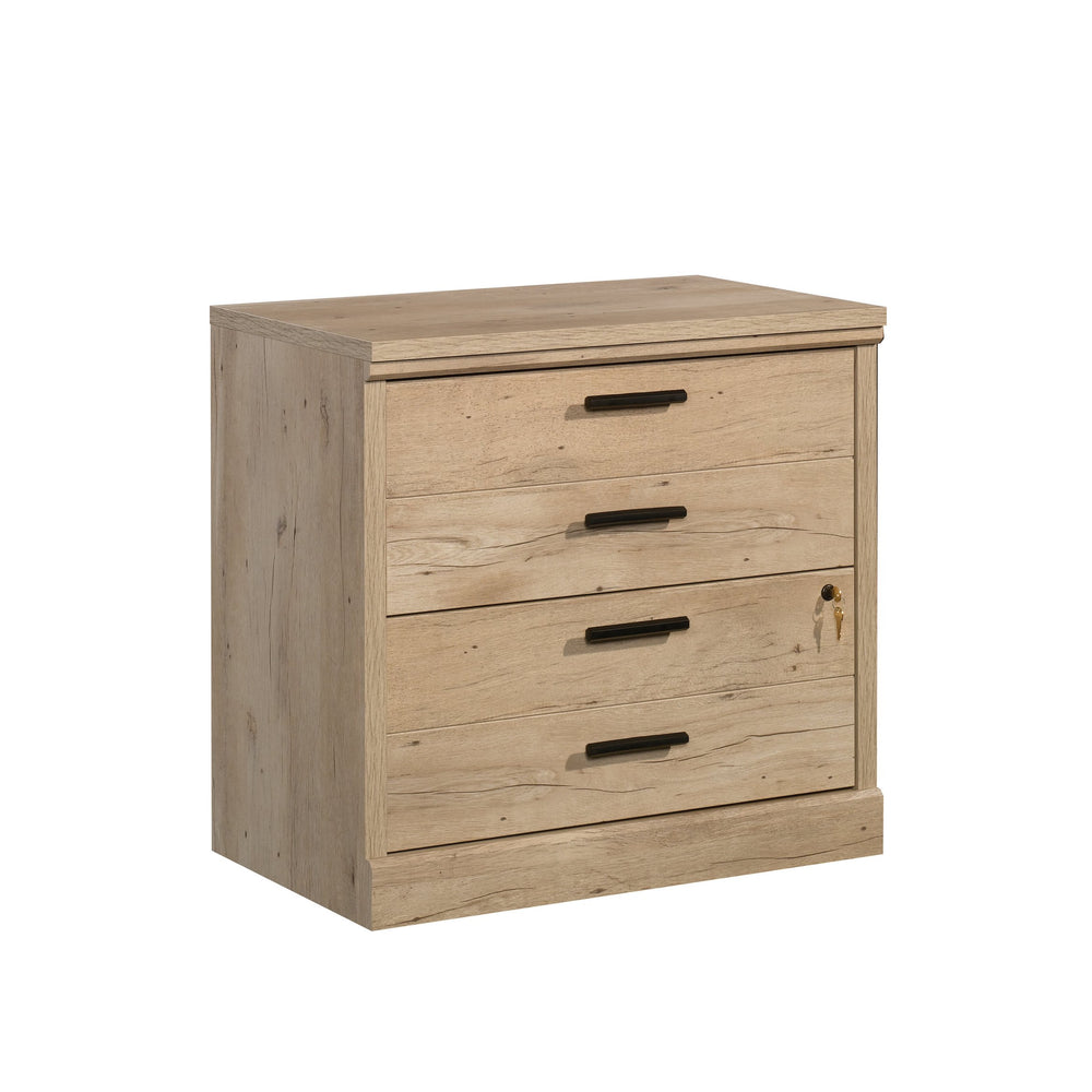 English Elm Lateral File Cabinet In Warm Brown Finish - Secure Storage With Key Lock & Multi-Use Design B356P402775