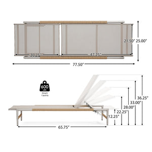 English Elm Christopher Knight Home® - Hargrove Outdoor Patio Chaise Lounge Set Of 2 - Durable Aluminum, Ergonomic Mesh, Stylish Design N775P232991S