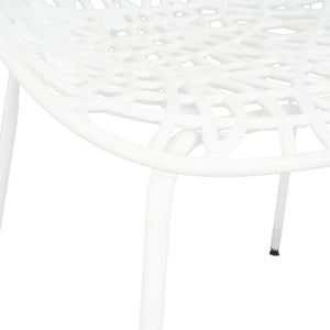 English Elm Christopher Knight Home® - Neiman Outdoor Dining Chair Set of 2 with Weather-Resistant Iron Frame and Perforated Diamond Design White N775P256374W