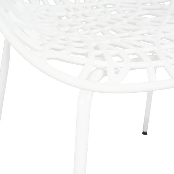 English Elm Christopher Knight Home® - Neiman Outdoor Dining Chair Set of 2 with Weather-Resistant Iron Frame and Perforated Diamond Design White N775P256374W