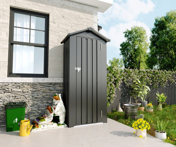 English Elm Campcraft Galvanized Iron Compact Metal Garden Shed Waterproof Lockable Outdoor Storage W1598P283839