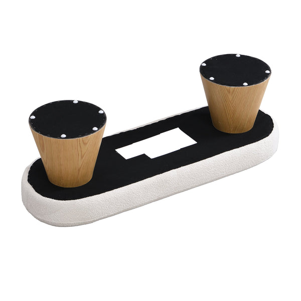 English Elm Christopher Knight Home® - Dining Modern Farmhouse 49" Storage Bench with Fabric Upholstery, Wood Legs, 300LB Capacity, Beige Decor Helper N779P253575W