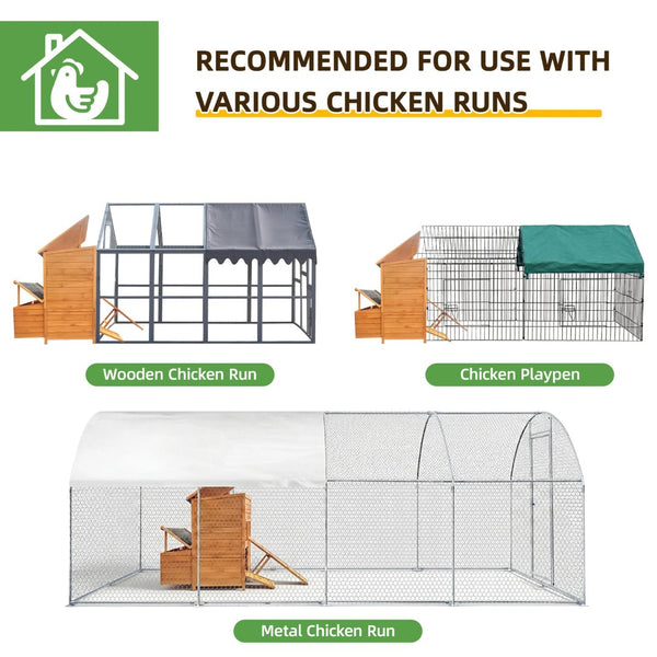 English Elm Chicken Coop Spruce Wood Double House for 8 Birds with Nesting Boxes Flip Roof W3166P436704