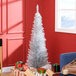 English Elm Homcom 5' Slim Pencil Christmas Tree With 294 Realistic Branch Tips - Perfect For Small Spaces! W2225P249663