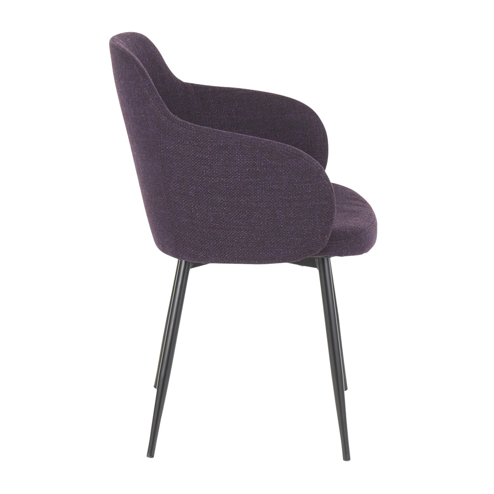 English Elm Boyne Modern Accent Chair with Padded Bucket Seat and Black Metal Legs by LumiSource, Set of 2 Purple B202S01173