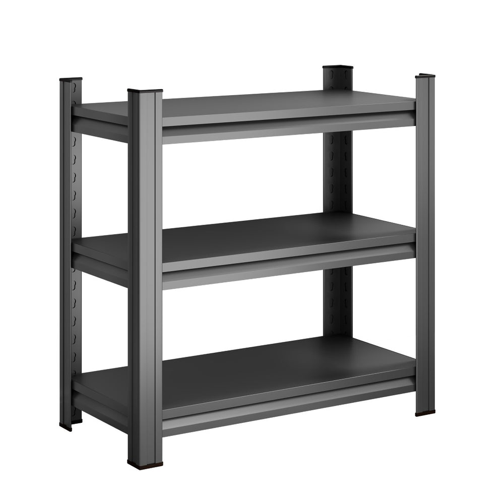 English Elm 3 Tier Freestanding Black Steel Shelf Unit Adjustable Levels for Kitchen or Office W1831P392788
