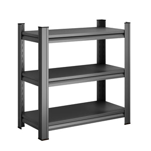 English Elm 3 Tier Freestanding Black Steel Shelf Unit Adjustable Levels for Kitchen or Office W1831P392788