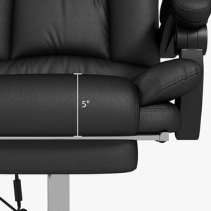 English Elm Vinsetto Executive Massage Office Chair with Heat & Footrest, 4-Point Vibration, Recline Comfort Black W2225P173844