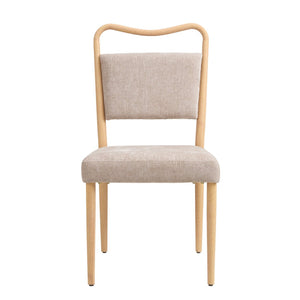 English Elm Armless Dining Chairs Iron Frame Wood Grain Finish Ergonomic Cushioned Seat Set of 2 N771P345831K