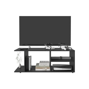 English Elm Entertainment Center Barton Black - Compact Engineered Wood TV Stand with Spacious Shelves & Storage B092P238705