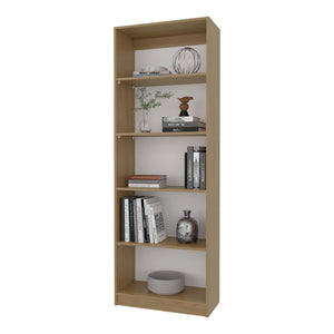 English Elm Natural Oak And White 5-Shelf Bookcase: Modern Storage Solution For Stylish Home Organization B062P355525