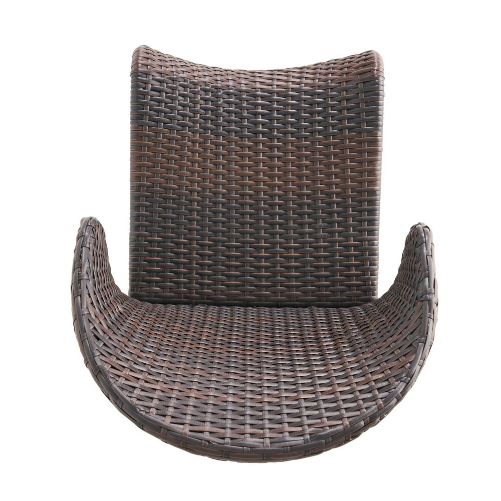 English Elm Rattan Outdoor Counter Stools Set of 4 Pe Wicker Iron Frame Resort Pool Deck N772P368971D