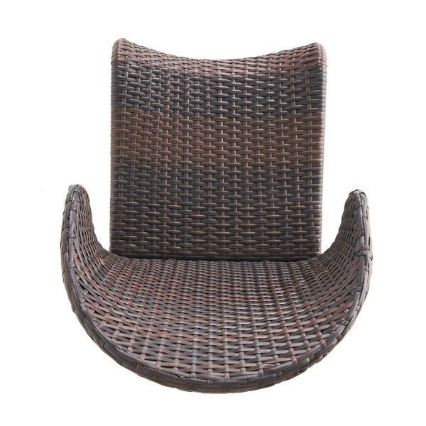 English Elm Rattan Outdoor Counter Stools Set of 4 Pe Wicker Iron Frame Resort Pool Deck N772P368971D