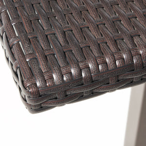 English Elm Christopher Knight Home® - Rattan 26" Square Bar Table in Brown Multi – Handcrafted Polyethylene Wicker on Iron Frame, 40" H 61557.00MBRN