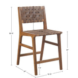 Oslo Casual Faux Leather Woven Counter Stool 24"H