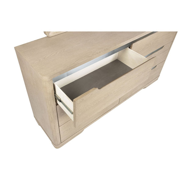 English Elm Mirador Six Drawer Elm Veneer Dresser with Brushed Nickel Pulls for Modern Bedrooms B062P447745